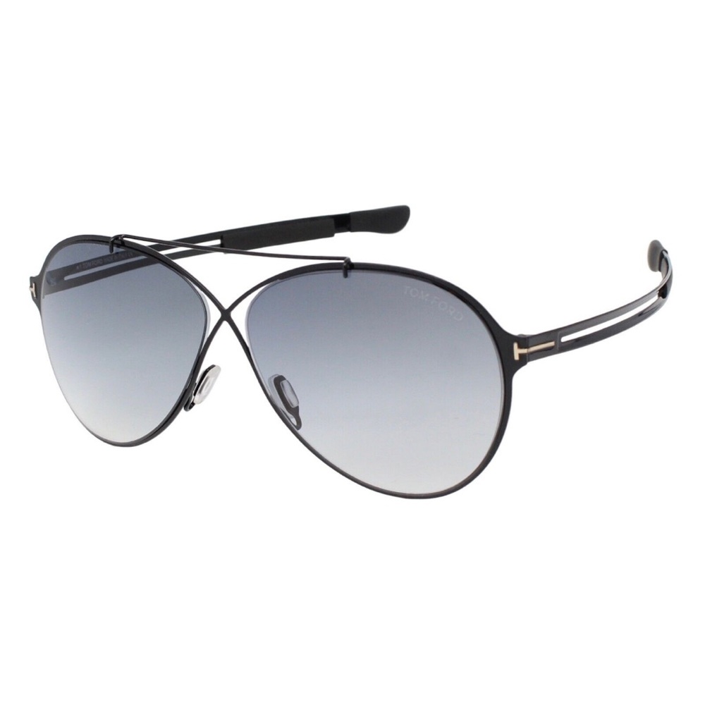 Sunglasses Tom Ford FT 0828 Rocco 01B Shiny Black W. Matte Temple Inserts/Grad